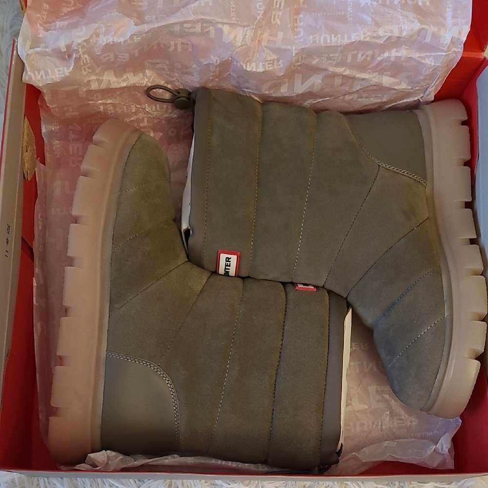 Hunter Ankle Boots in Olive Green